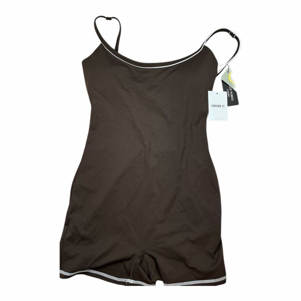 Brand New Forever 21 Womens Size Medium Technical Act Bodysuit Shorts Sleeveless